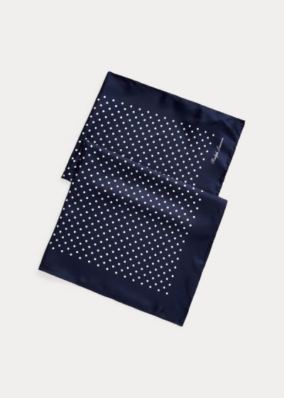 Bufandas Ralph Lauren Hombre Azul Marino / Blancos - Polka-Dot Silk - YMRZE2478